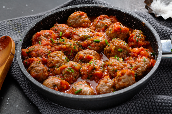 lant-based Meatballs with Meatballs in Garden Sauce-