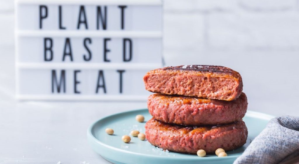 Burgers made from plant based meat